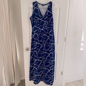 Long maxi — XL —Navy and White geometric stripes